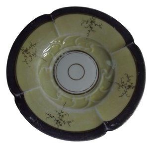 Vintage 5.5" Saucer green purple gold white (possibly lusterware)